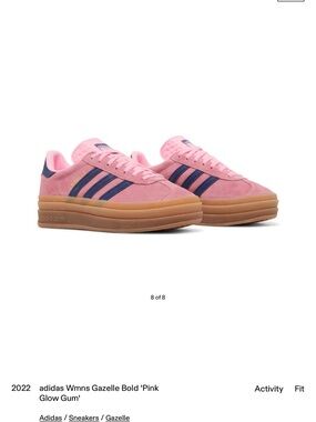 adidas women Gazelle Bold Pink Glow Gum Sneakers
